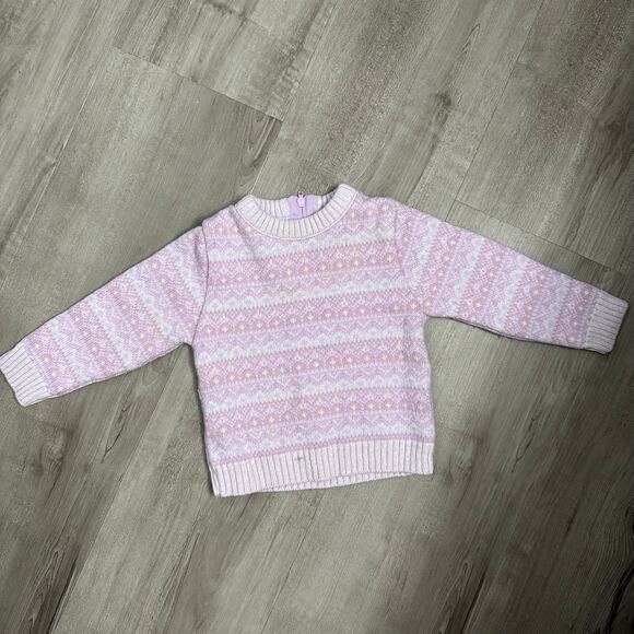 Vintage Girl's Purple Winter Printed Crew Neck Pull Over Sweater 12 Month - Picture 1 of 6